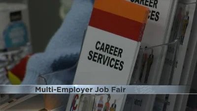 Photo for news video link.  Shows a pamphlet that says Career Services